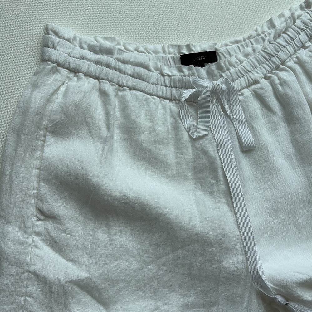 J.Crew Drawstring Linen Pant- NWT- White- Size SMALL - Picture 5 of 8